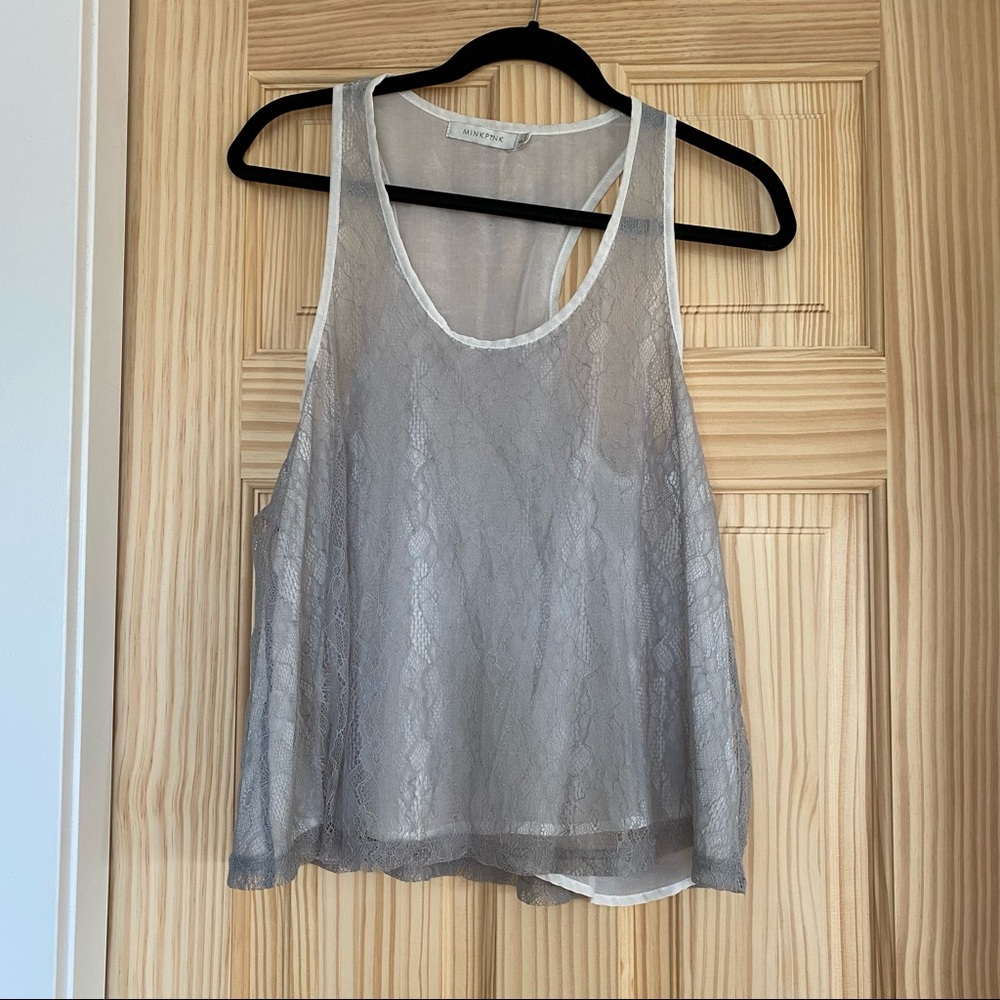 MINKPINK Layered Lace Tank Top Small